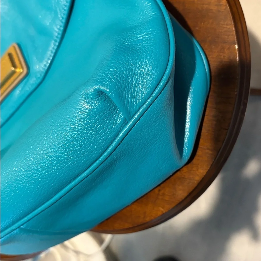 Marc Jacobs  Satchel  shoulder/Crossbody bag  leather  turquoise Brass Hardware